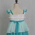 High quality embroidered chiffon ruffle dress